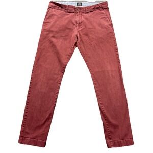 J.Crew 484 Slim Chino Pants Mens 32x30 Burgundy Stretch Preppy Office Work